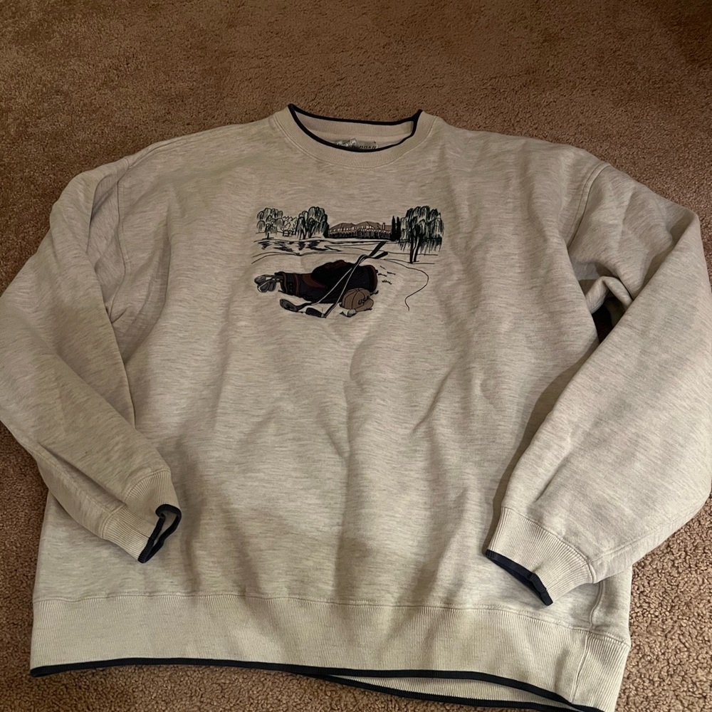 Gray Sweater with Golf Design